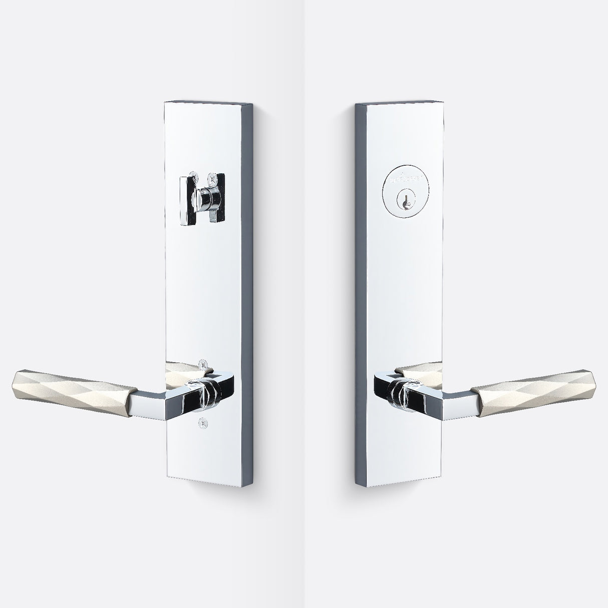 Sure-Loc LV307 26-GRIP VT 15 polished chrome / satin nickel single cylinder handleset