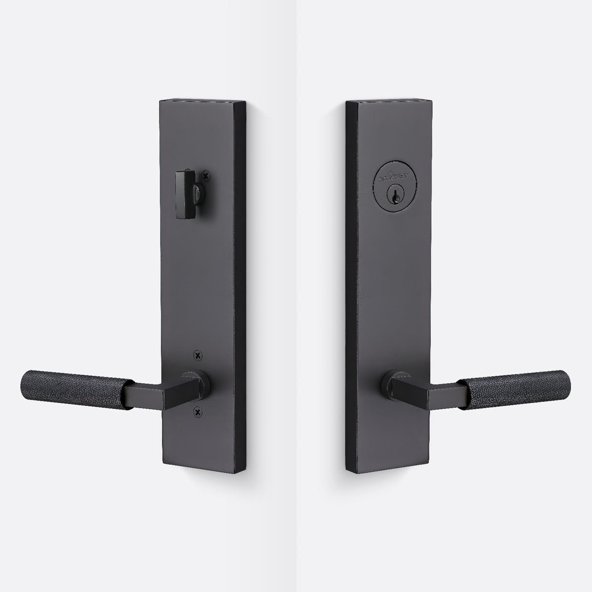 Sure-Loc LV307 FBL-GRIP KN FBL flat black single cylinder handleset