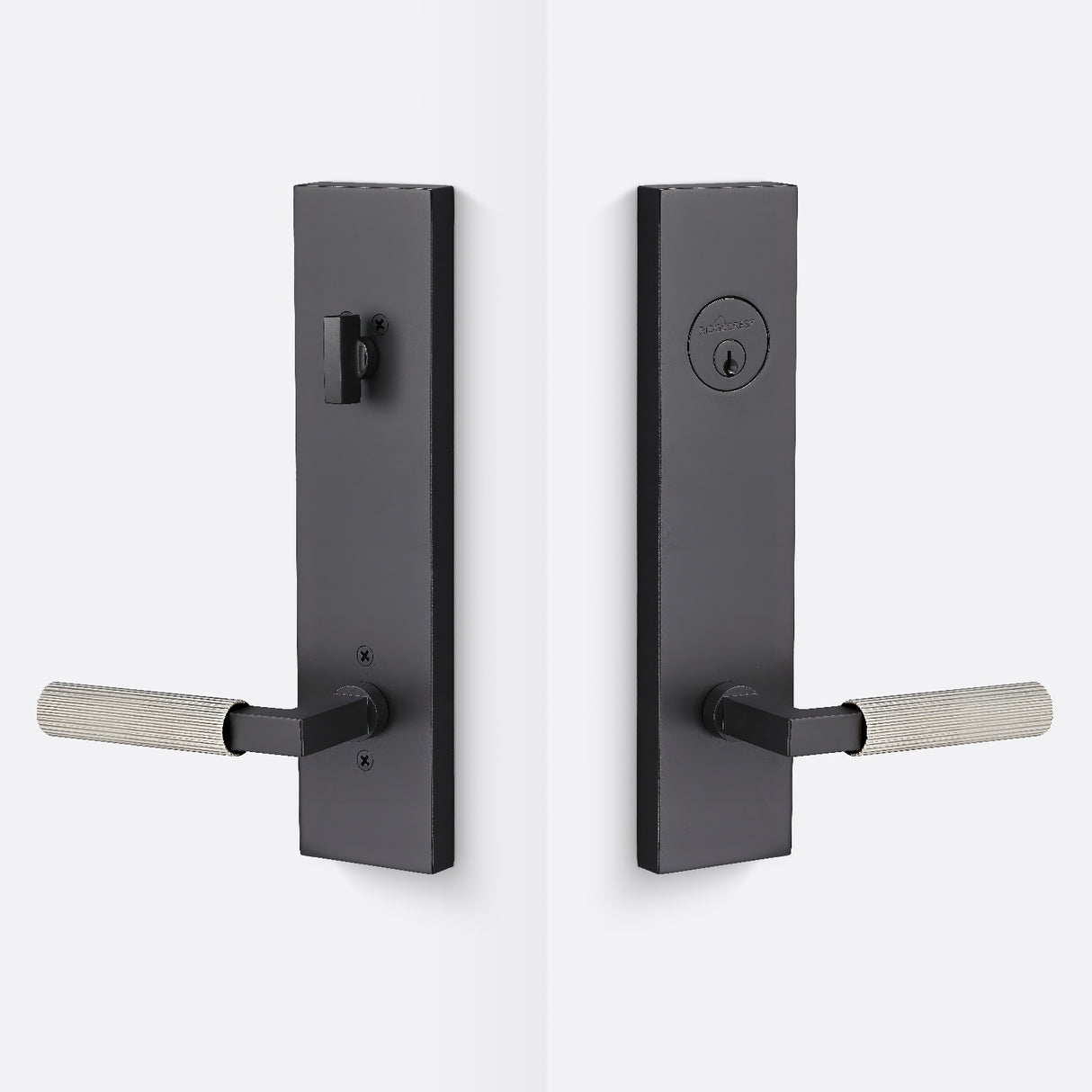 Sure-Loc LV307 FBL-GRIP SKN 15 flat black / satin nickel single cylinder handleset