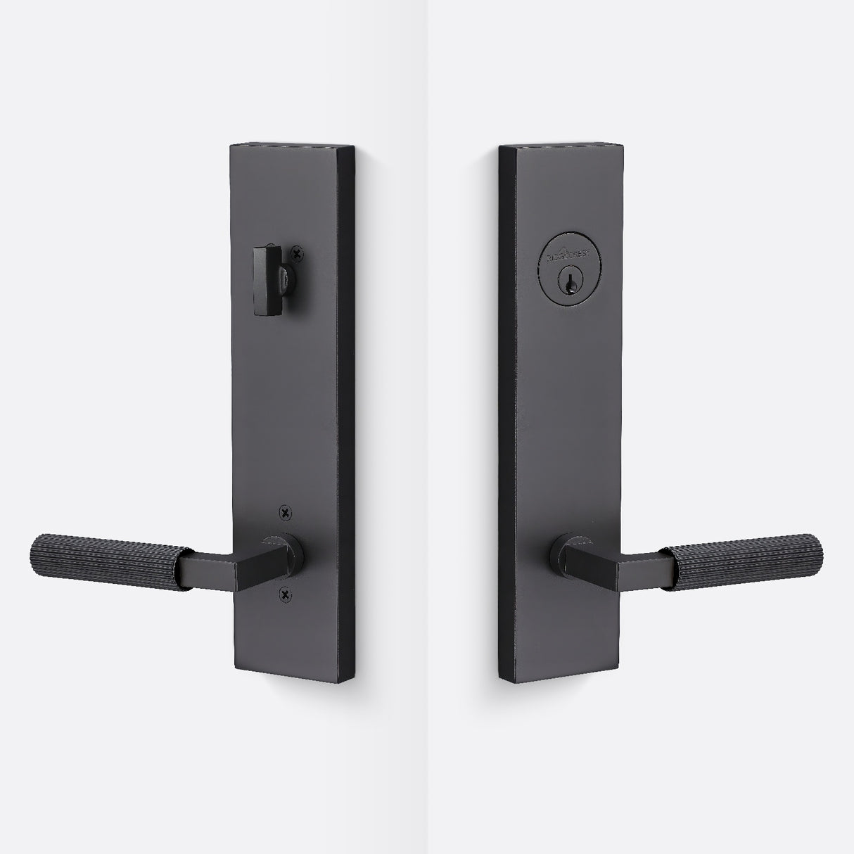 Sure-Loc LV307 FBL-GRIP SKN FBL flat black single cylinder handleset