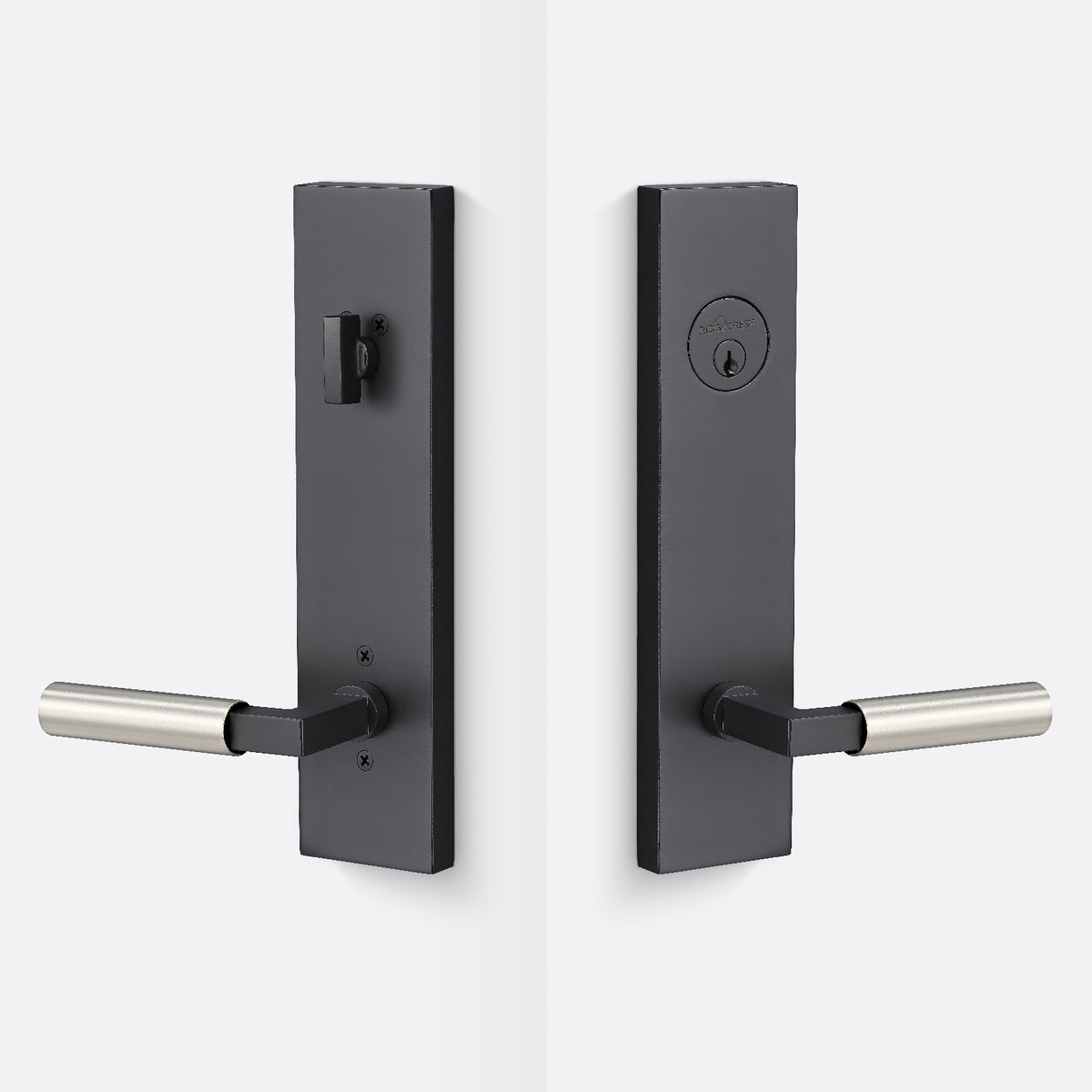 Sure-Loc LV307 FBL-GRIP SM 15 flat black / satin nickel single cylinder handleset