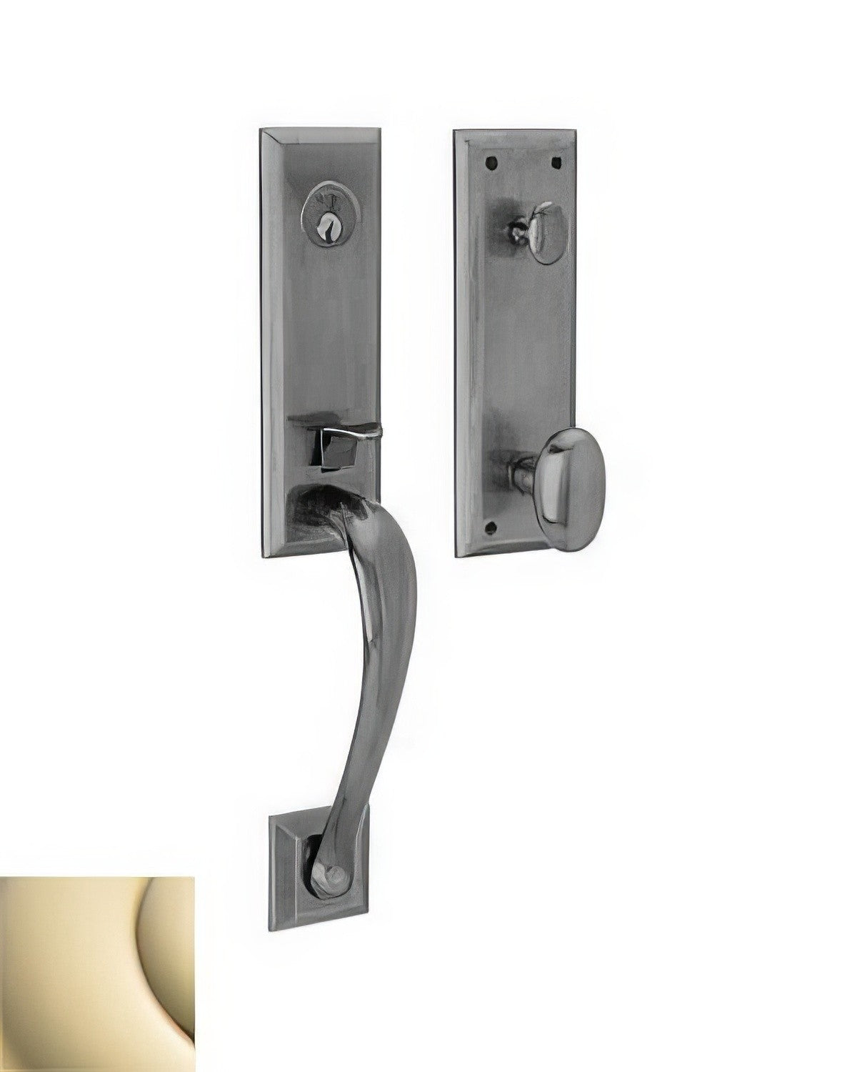 Baldwin M502003ENTR lifetime polished brass single cylinder mortise handleset