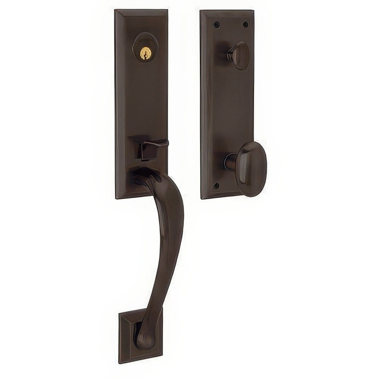 Baldwin M502112ENTR venetian bronze single cylinder mortise handleset