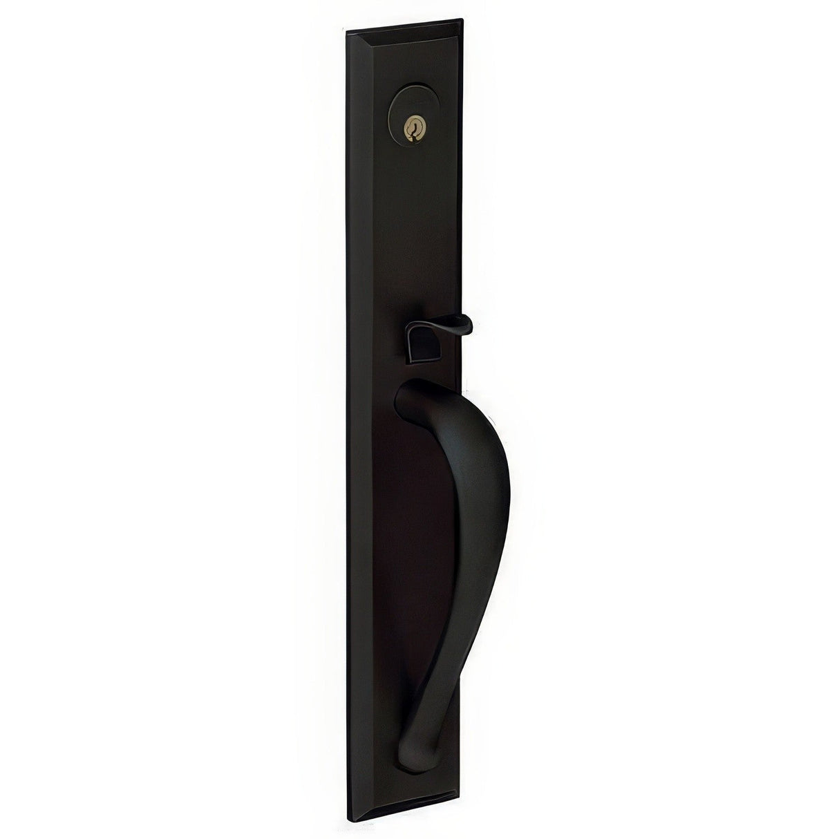 Baldwin M504190RENT satin black single cylinder mortise handleset