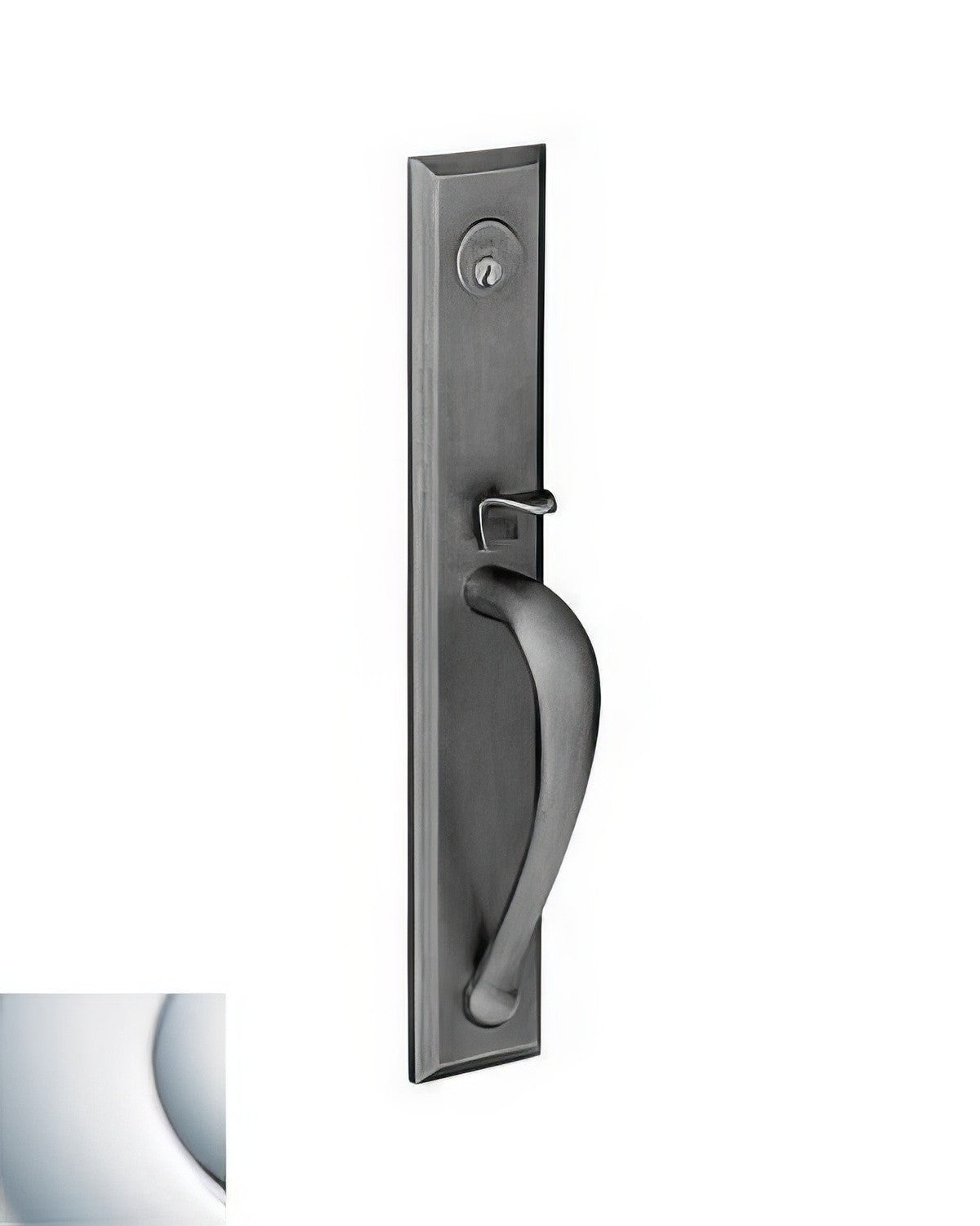 Baldwin M504260RENT polished chrome single cylinder mortise handleset