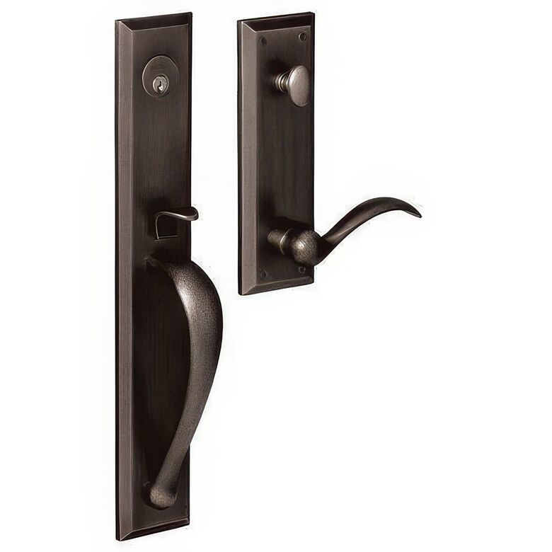 Baldwin M504402RENT distressed oil rubbed bronze single cylinder mortise handleset