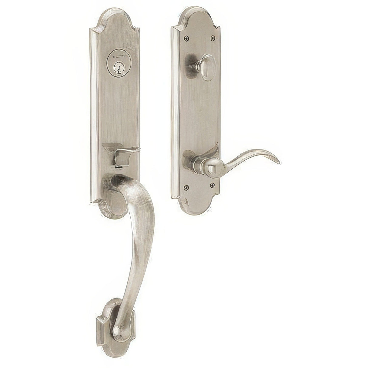 Baldwin M512056RFD lifetime satin nickel dummy entry handleset