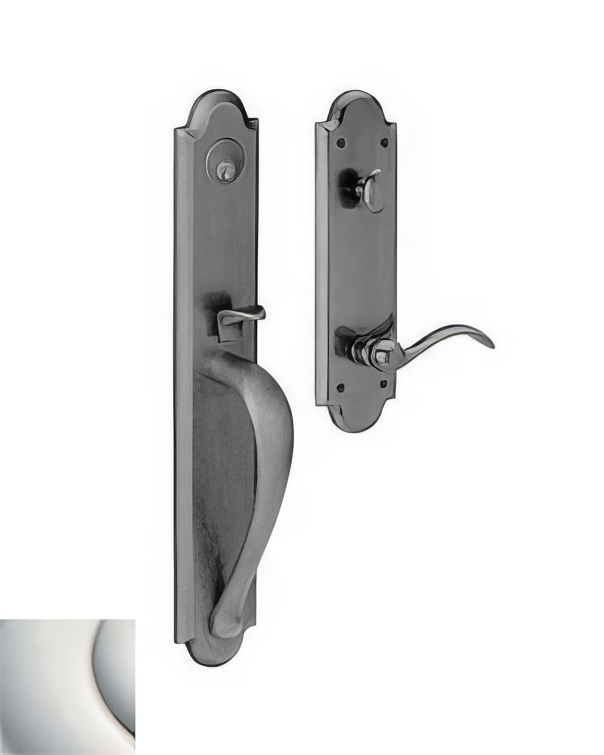 Baldwin M514055LENT lifetime polished nickel single cylinder mortise handleset