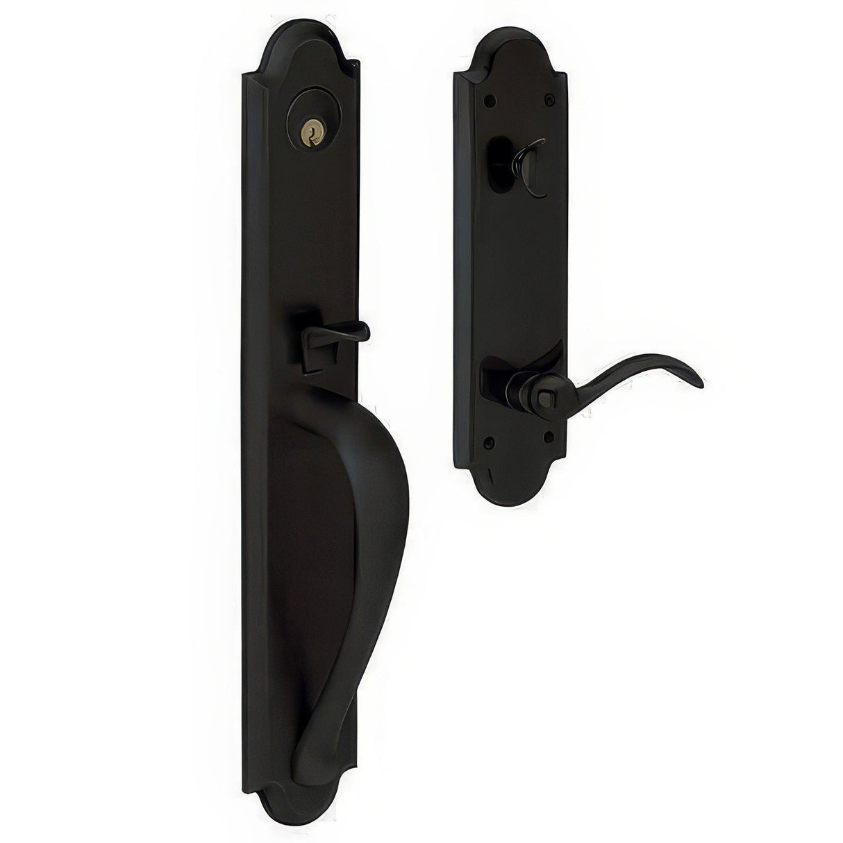 Baldwin M514190RFD satin black dummy entry handleset