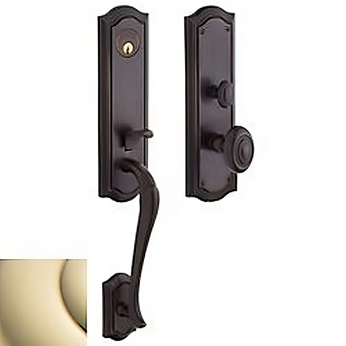 Baldwin M522003ENTR lifetime polished brass single cylinder mortise handleset