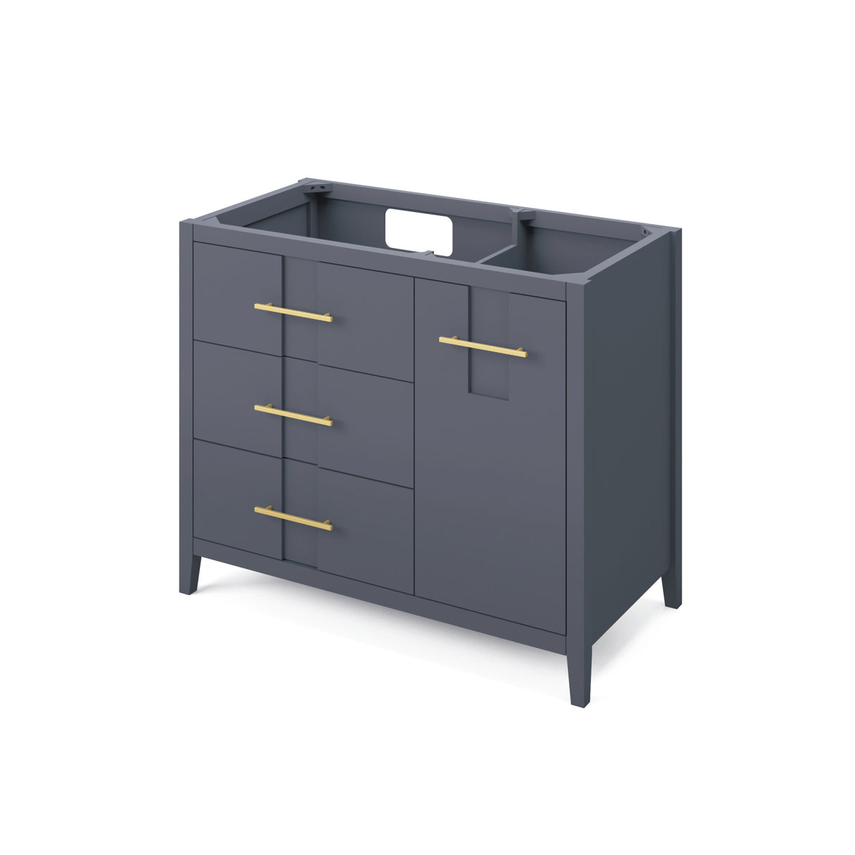 Jeffrey Alexander Katara 42" Blue Steel Single Sink Bathroom Vanity with Black Granite Top - 8 in. Widespread Faucet Top product image 2