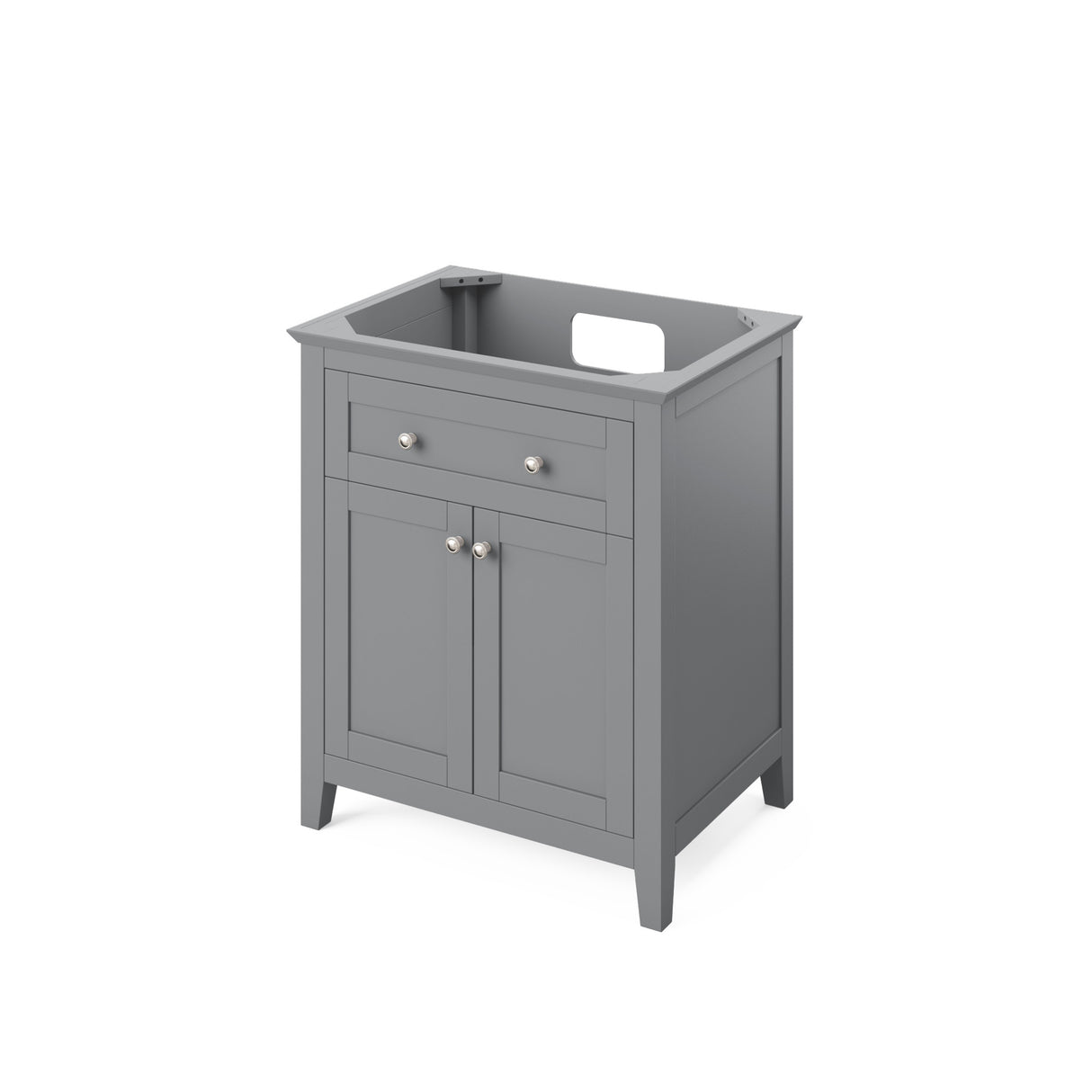 Jeffrey Alexander Chatham 30" Grey Single Sink Bathroom Vanity with White Carrara Marble Top - 8 in. Widespread Faucet Top product image 3