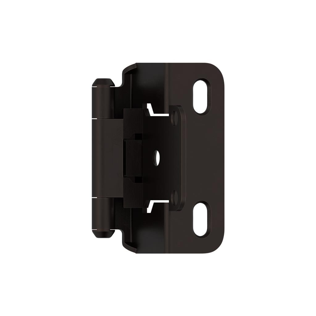 Amerock BPR7550ORB 1/2 inch (13mm) Overlay Self Closing Partial Wrap Oil-Rubbed Bronze Cabinet Hinge - 1 Pair