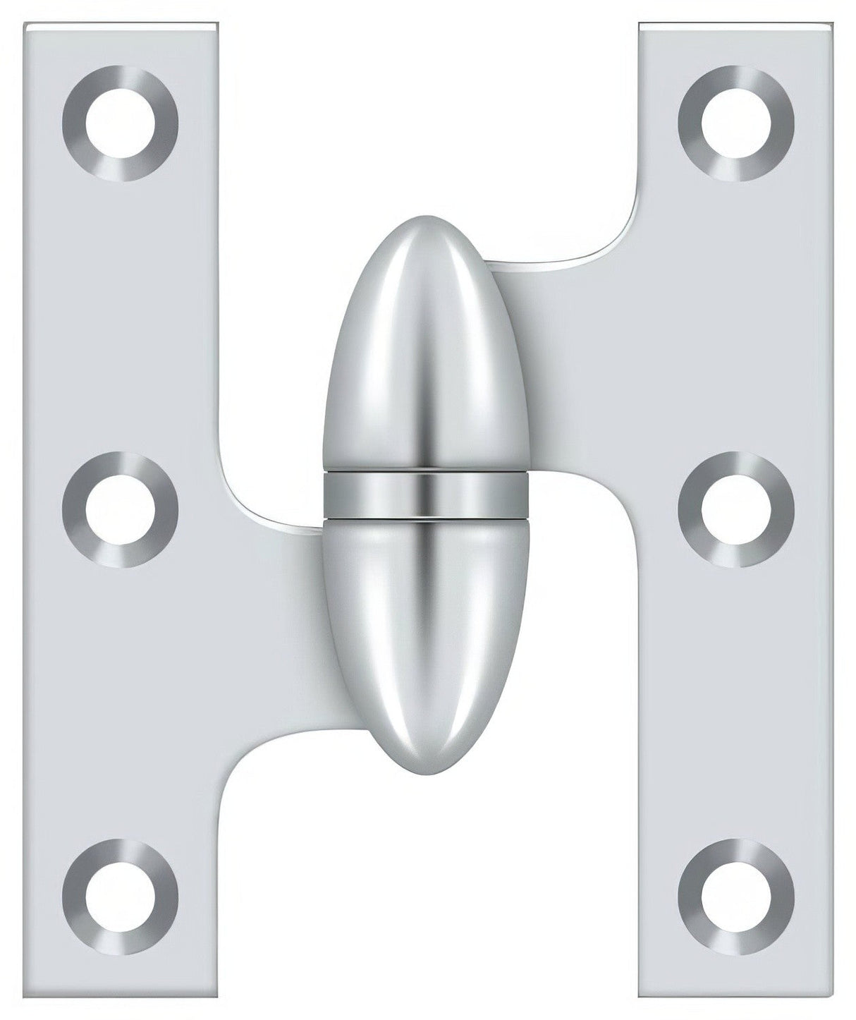 Deltana OK2520U26-L olive knuckle hinge in satin nickel, additional view