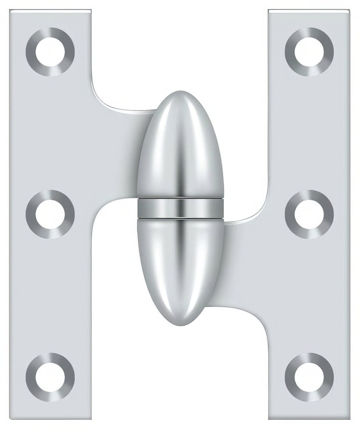 Deltana OK2520U26-R olive knuckle hinge in satin nickel, additional view