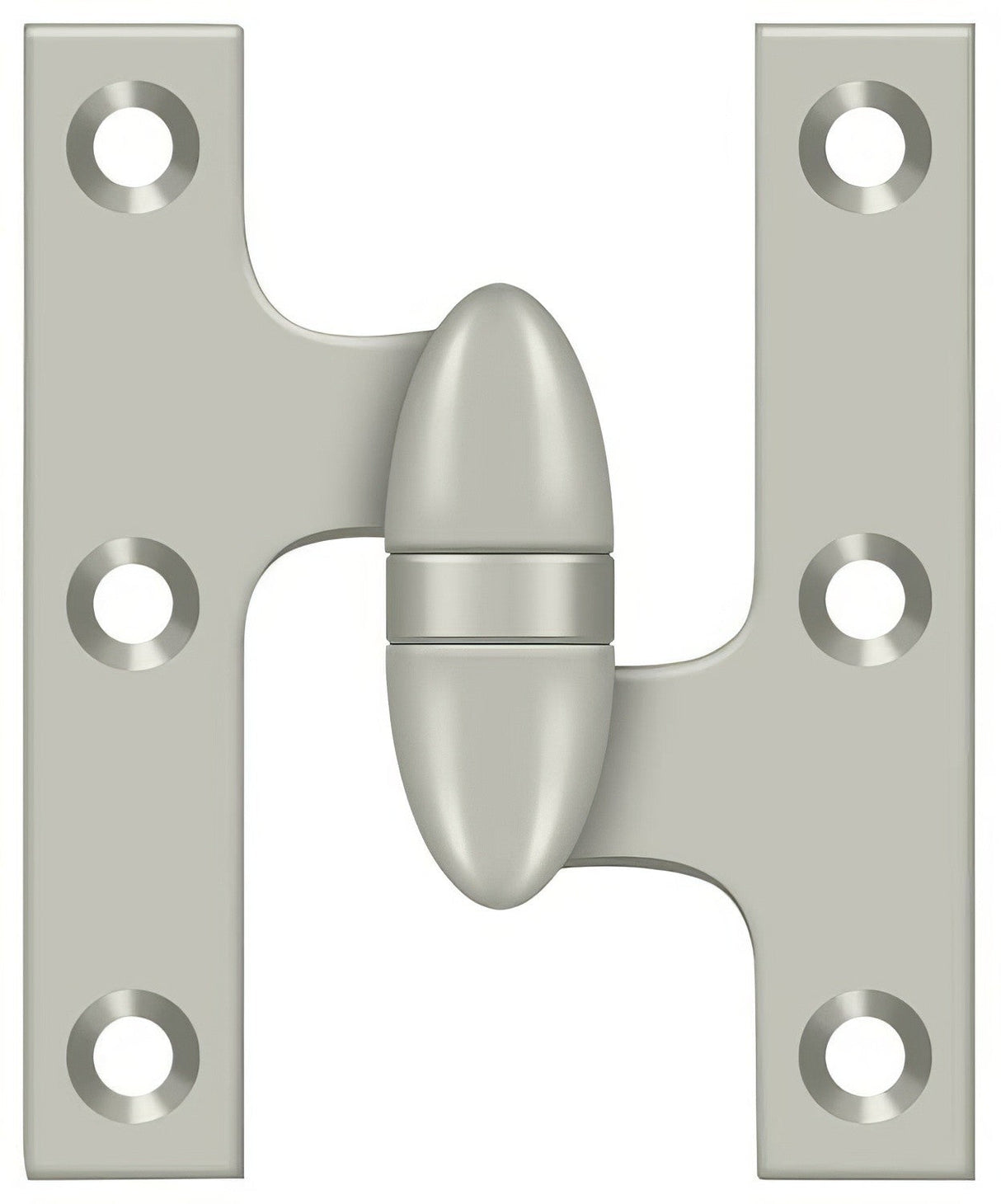 Deltana OK3025B15-R olive knuckle hinge in satin stainless, additional view