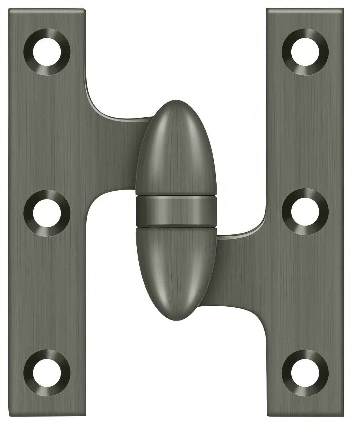 Deltana OK3025B15A-R olive knuckle hinge in satin stainless, additional view