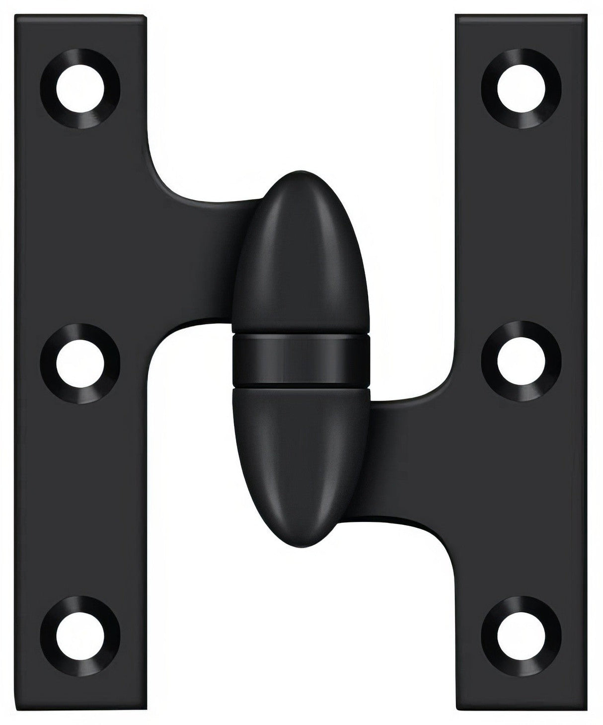 Deltana OK3025B19-R olive knuckle hinge in satin stainless, additional view