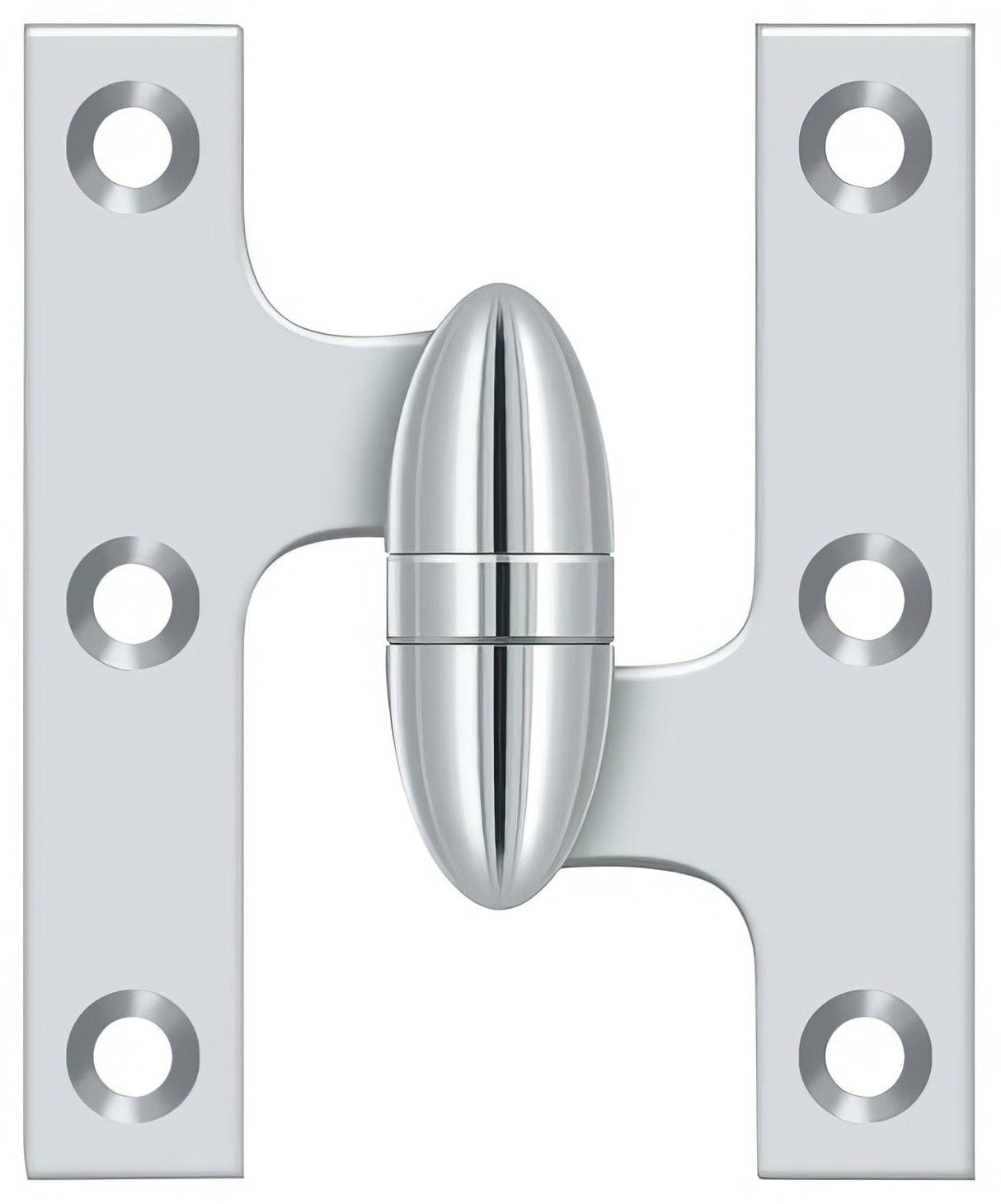 Deltana OK3025B26-R olive knuckle hinge in satin nickel, additional view