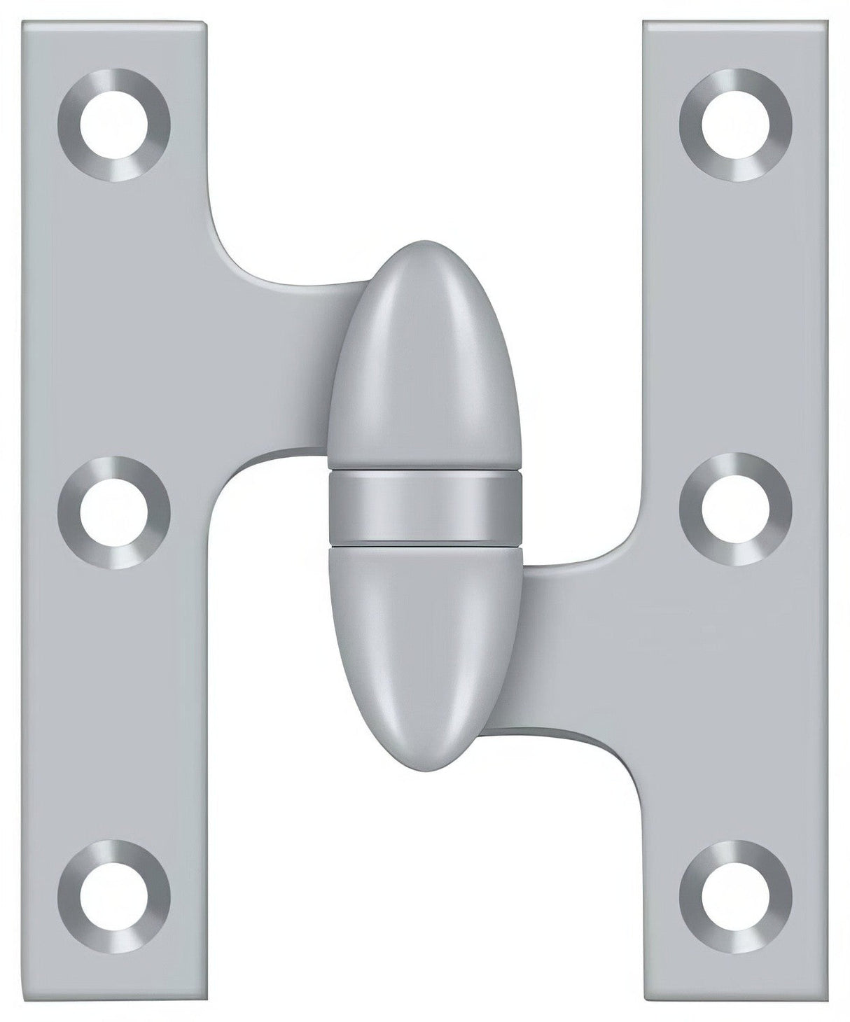 Deltana OK3025B26D-R olive knuckle hinge in satin stainless, additional view
