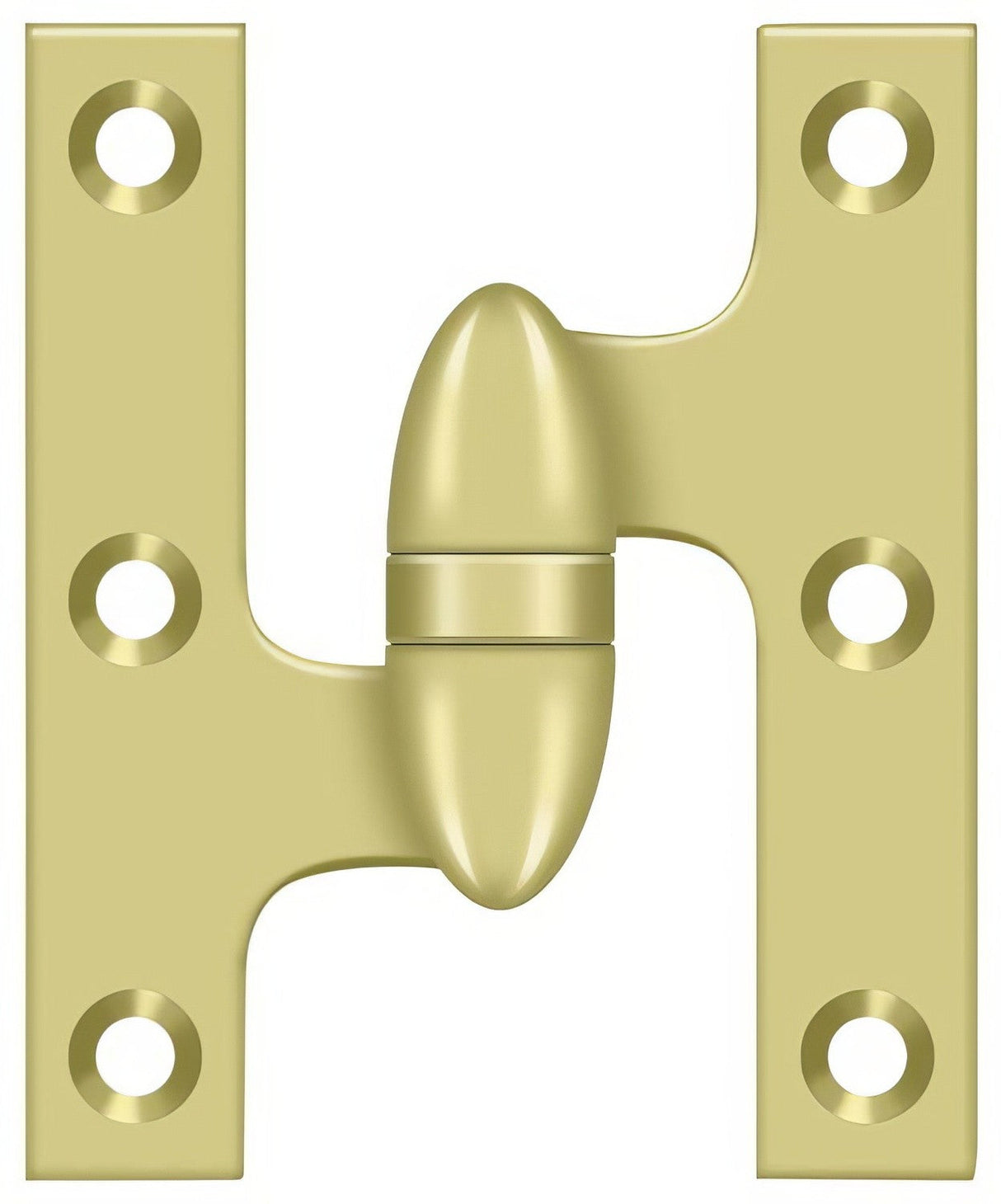 Deltana OK3025B3-L polished brass olive knuckle hinge