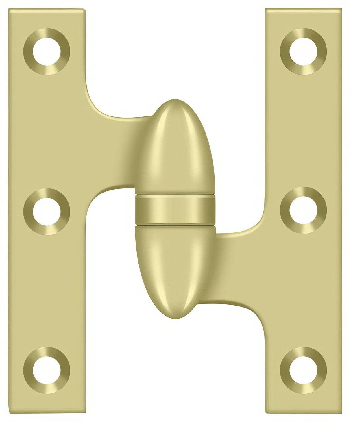 Deltana OK3025B3UNL-R olive knuckle hinge in satin stainless, additional view