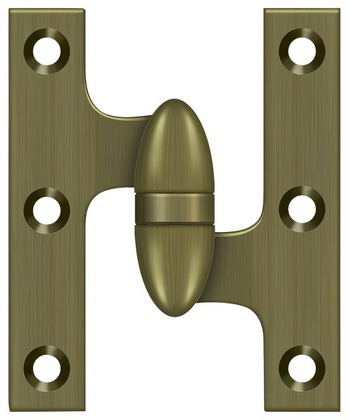 Deltana OK3025B5-R olive knuckle hinge in satin stainless, additional view