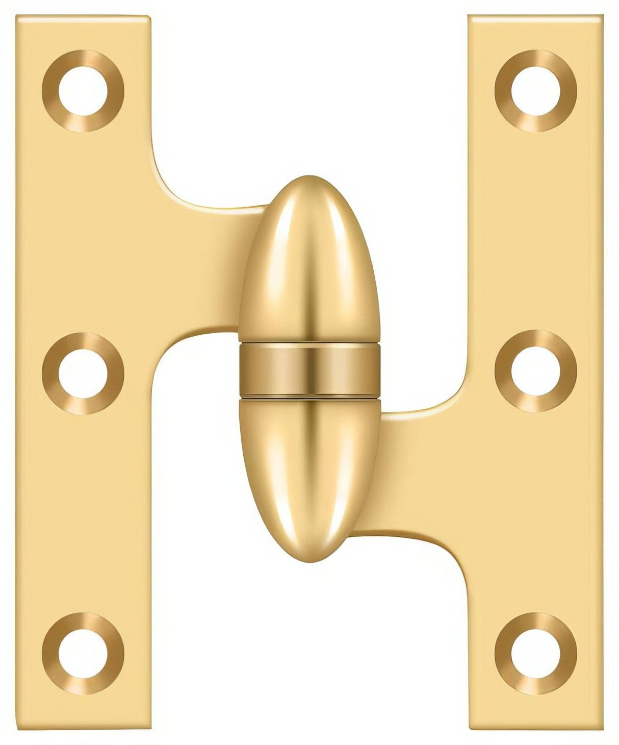 Deltana OK3025BCR003-R olive knuckle hinge in satin stainless, additional view