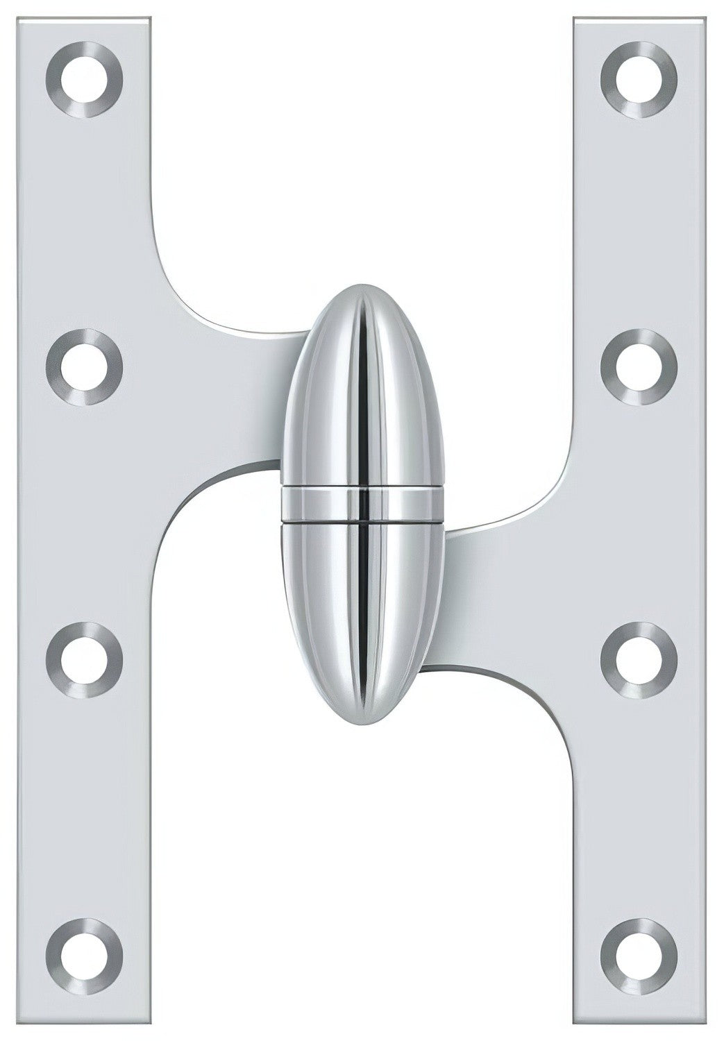 Deltana OK6040B26-R olive knuckle hinge in satin nickel, additional view