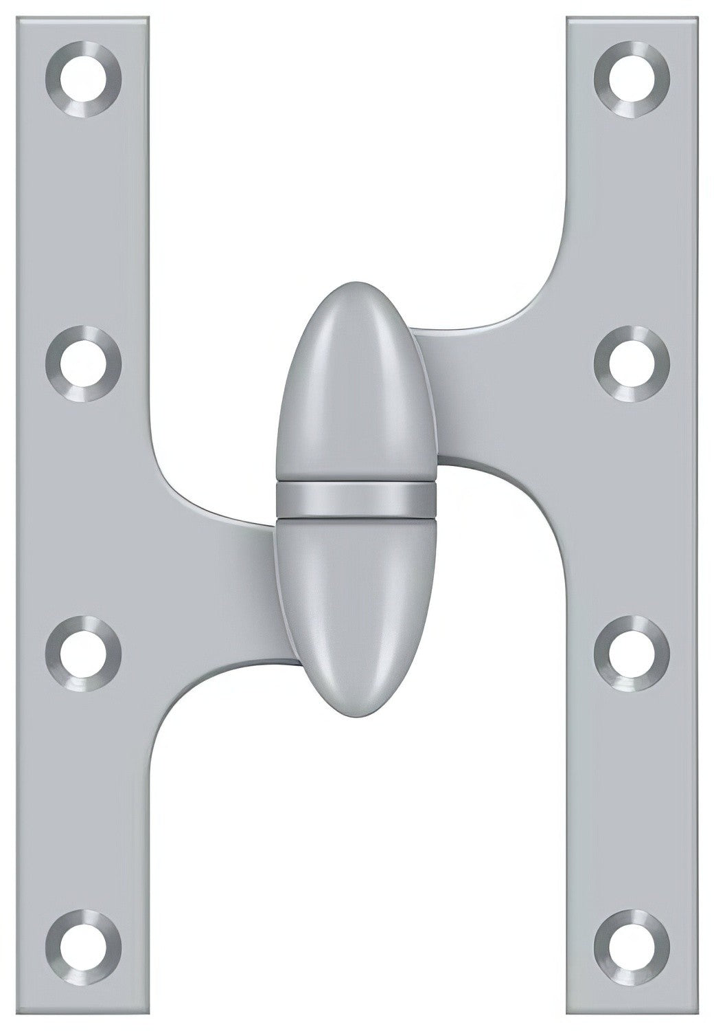 Deltana OK6040B26D-L brushed chrome olive knuckle hinge