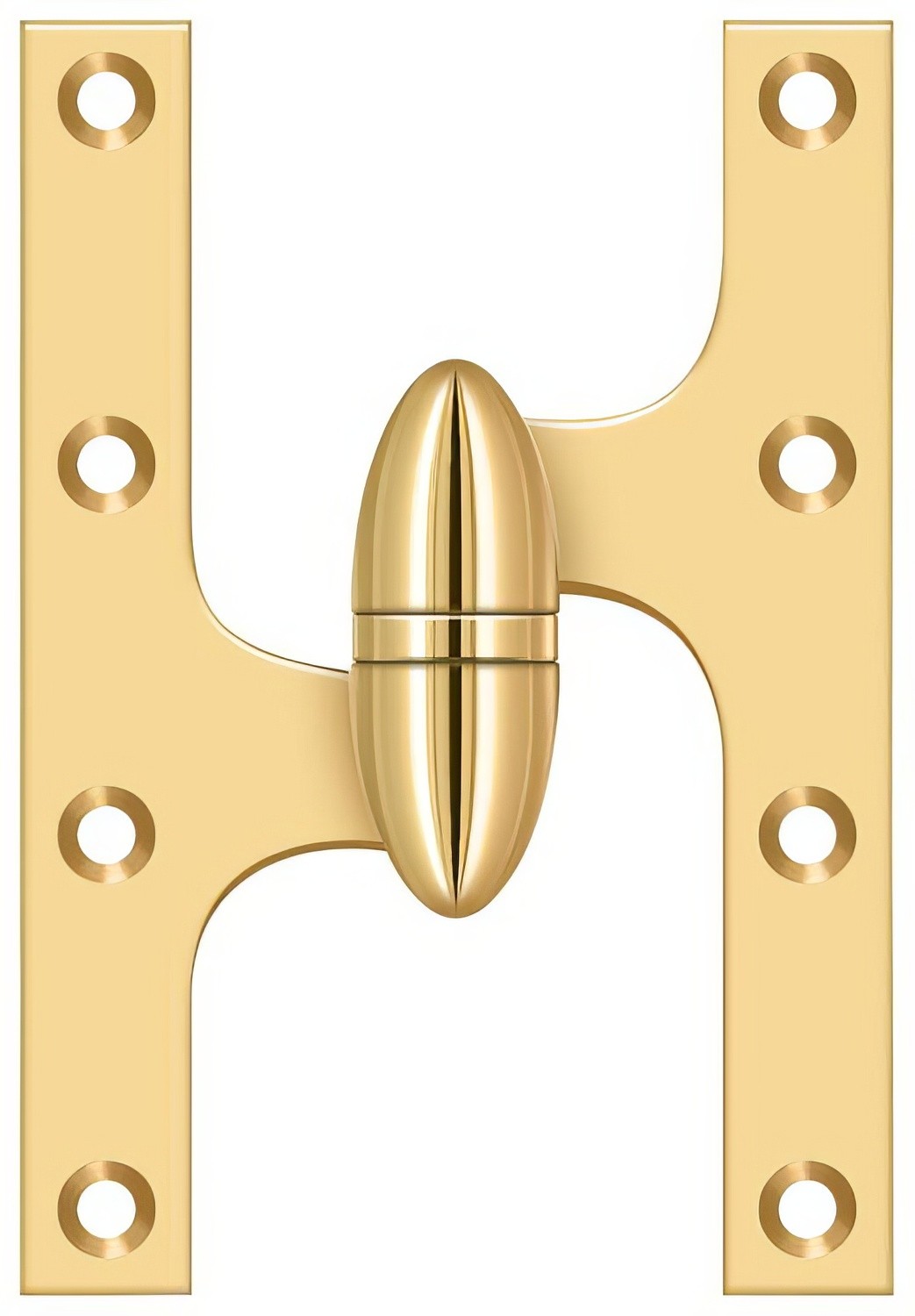 Deltana OK6040BCR003-L lifetime polished brass olive knuckle hinge