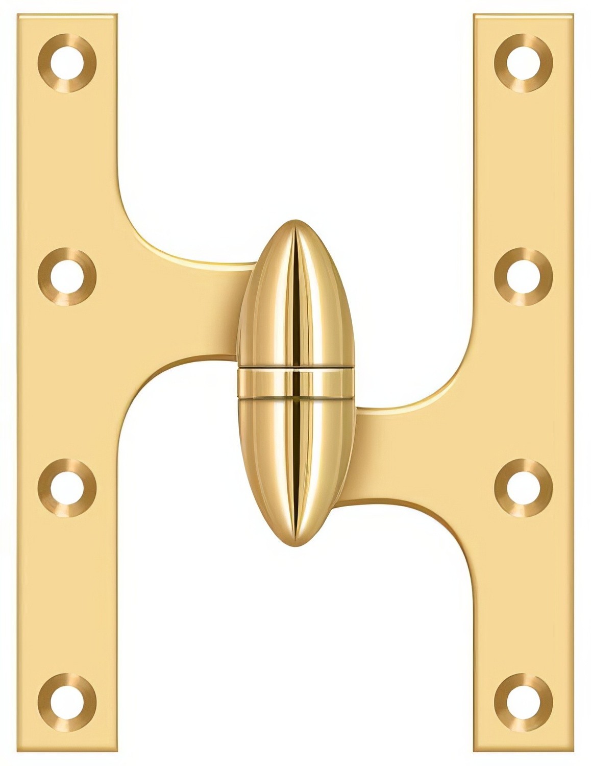 Deltana OK6050BCR003-R lifetime polished brass olive knuckle hinge