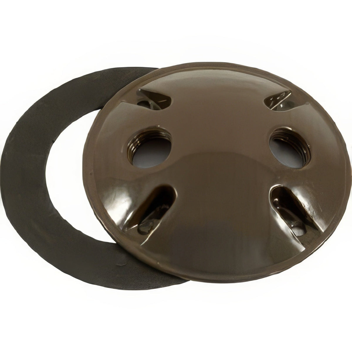 Dabmar Lighting P-11-2-BZ Round Box Cover w/Two 1/2" Holes Bronze