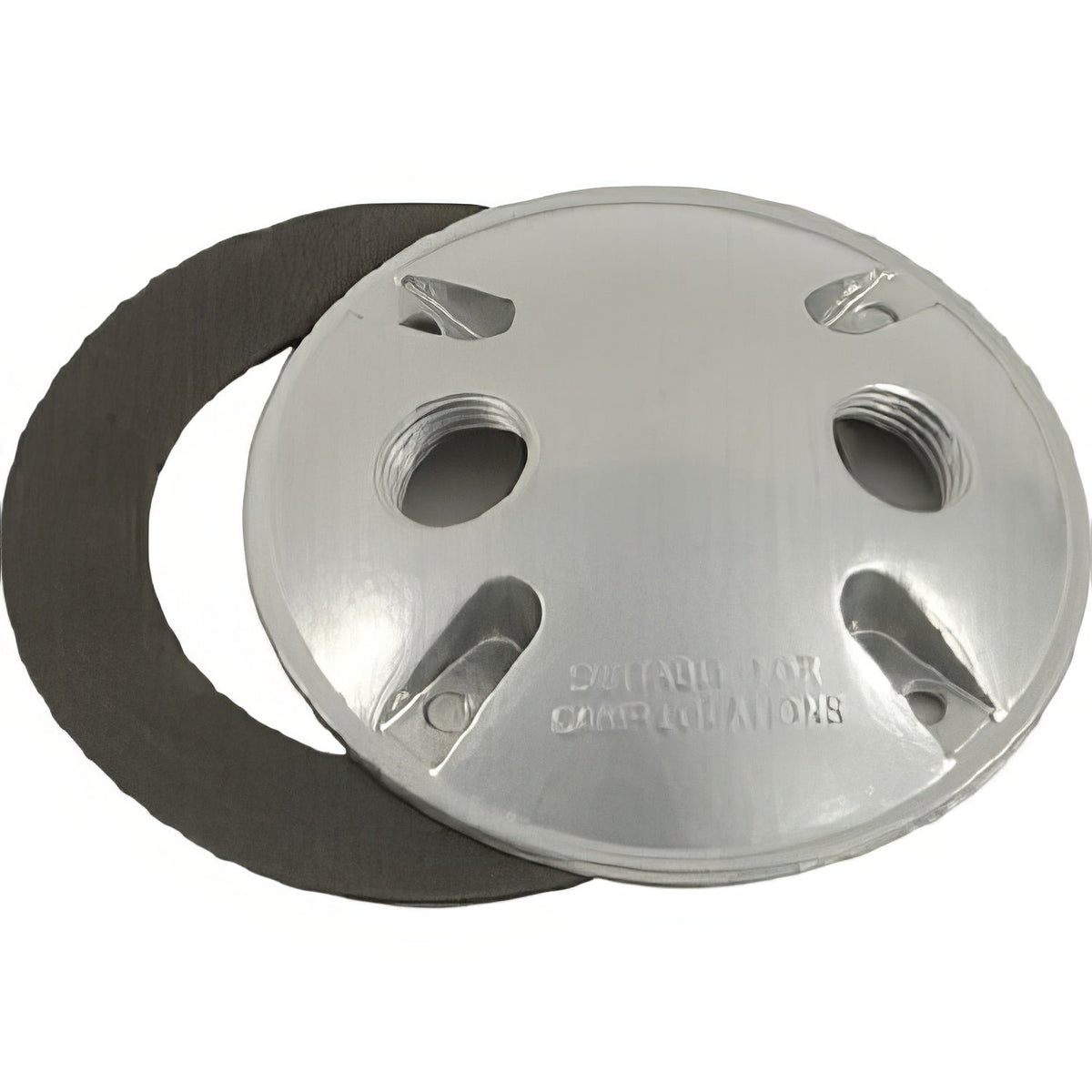 Dabmar Lighting P-11-2-GRY- Round Box Cover w/Two 1/2" Holes Gray
