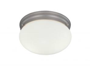 Designers Fountain 4732-PW 2 Light 9.25" Flushmount With Satin Etched Glass Globe