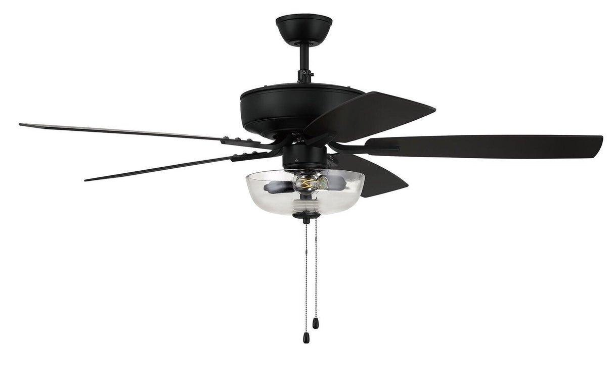 Craftmade P101FB5-52FBGW flat black ceiling fan blades included