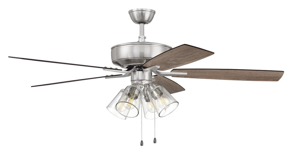 Craftmade P104BNK5-52DWGWN brushed polished nickel ceiling fan blades included