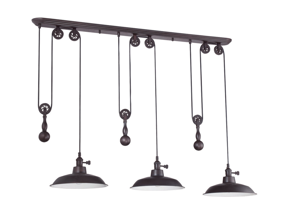 Craftmade P403-ABZ 3 Light Pulley Pendant in Aged Bronze Brushed