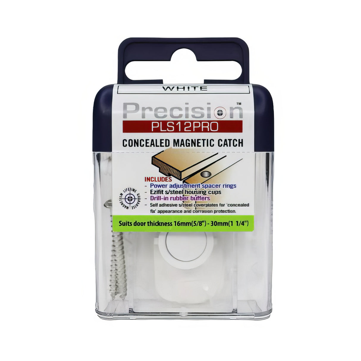 Precision Lock PLS12PRO-WHT white magnetic catch