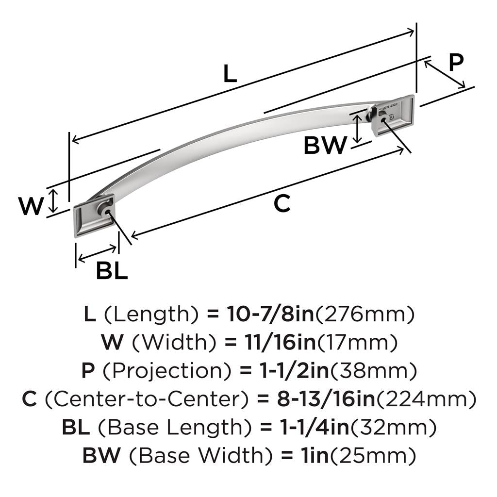 Amerock BP2935126 Pull technical drawing and dimensions