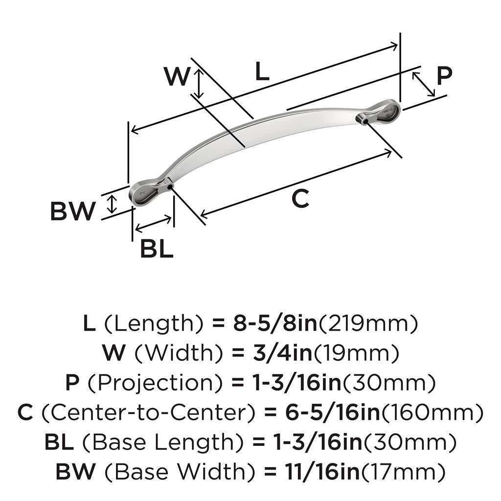 Amerock BP158926 Pull technical drawing and dimensions