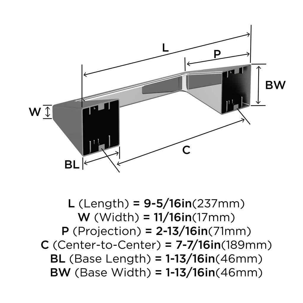 Amerock BH3600126 Tissue Holder technical drawing and dimensions