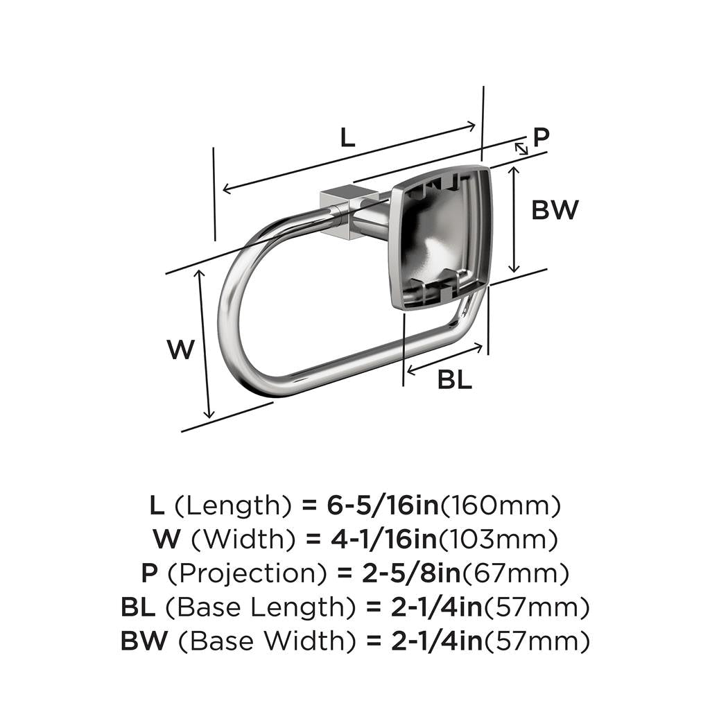 Amerock BH3609126 Tissue Holder technical drawing and dimensions
