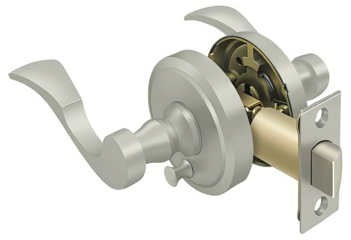 Deltana PRLLR2U15RH satin nickel privacy door lever