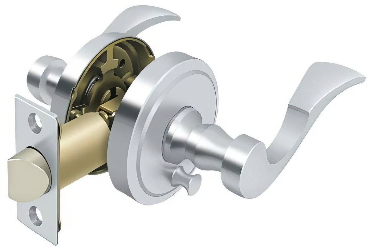 Deltana PRLLR2U26LH bright chrome privacy door lever
