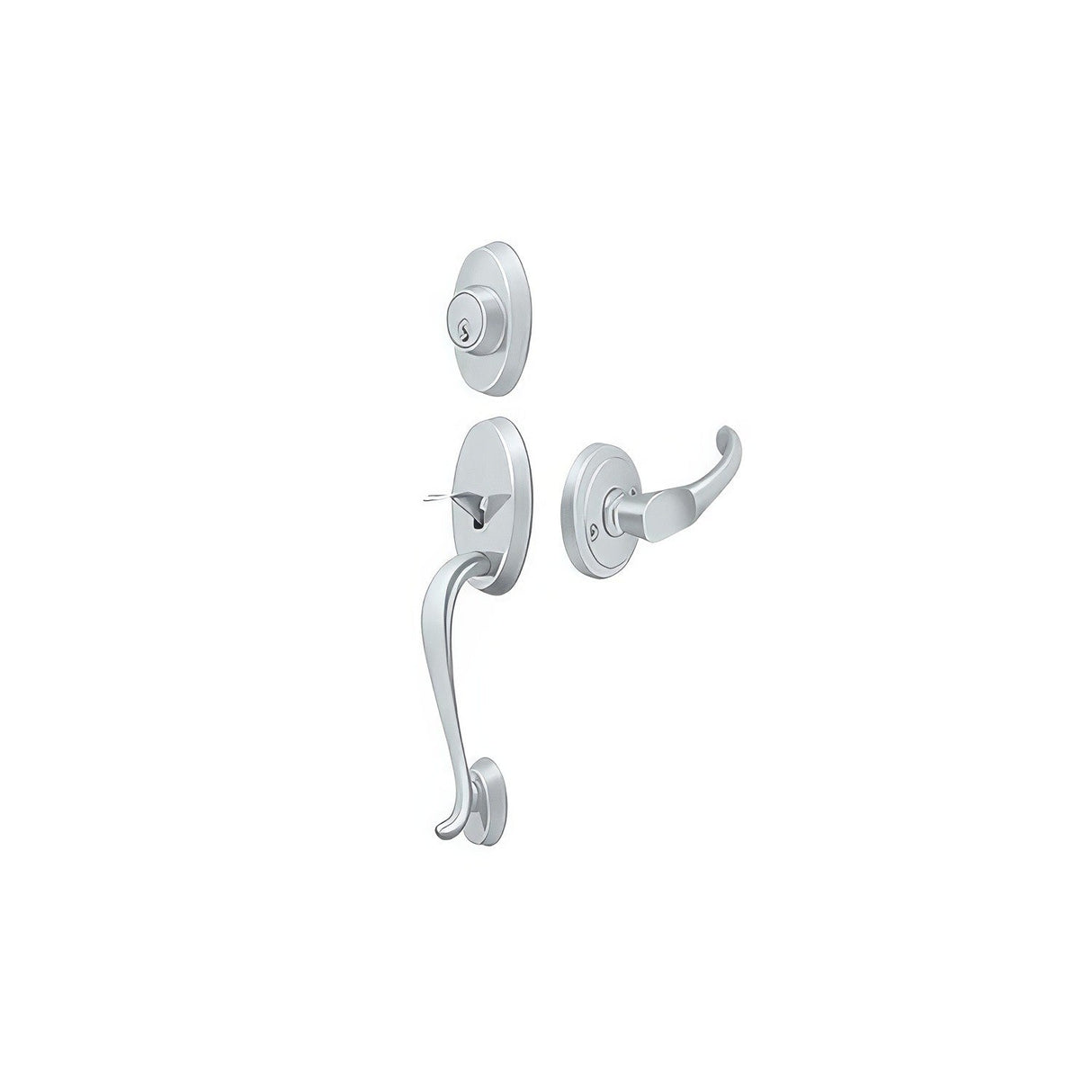 Deltana PRRHCHU26 bright chrome single cylinder handleset