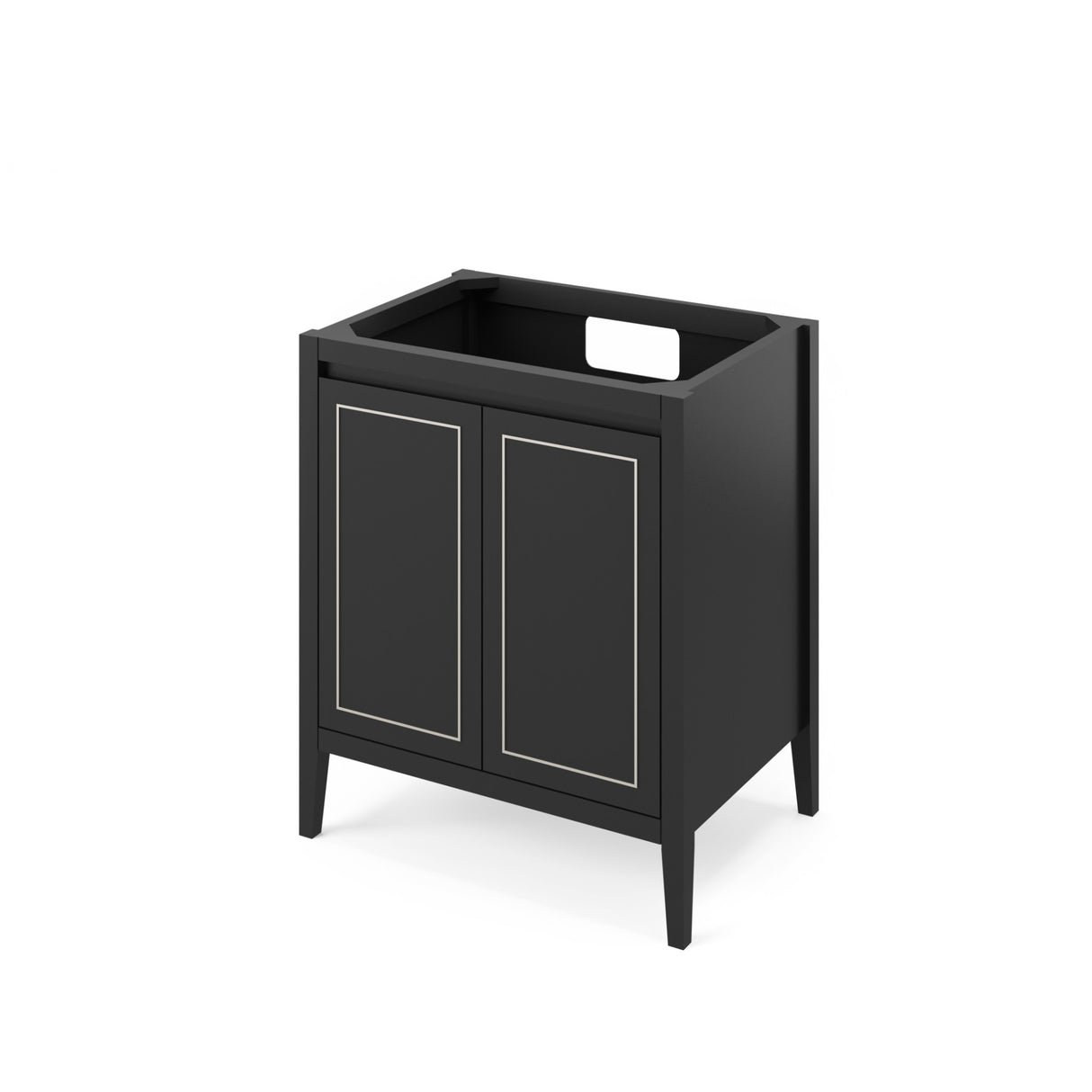 Jeffrey Alexander Percival 30" Black Single Sink Bathroom Vanity with Calacatta Vienna Quartz Top - 8 in. Widespread Faucet Top product image 3