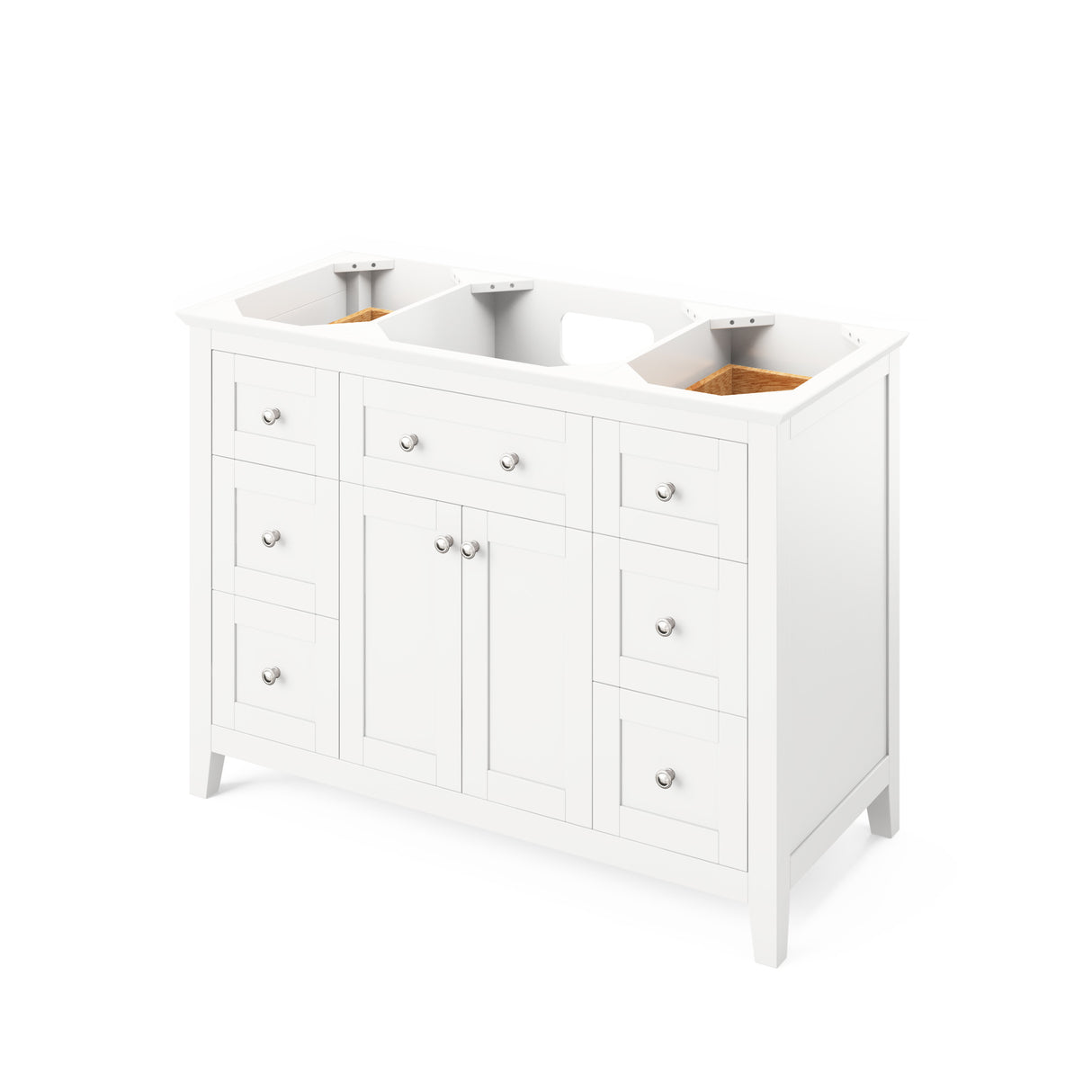 Jeffrey Alexander Chatham 48" White Single Sink Bathroom Vanity with Calacatta Vienna Quartz Top - 8 in. Widespread Faucet Top product image 3
