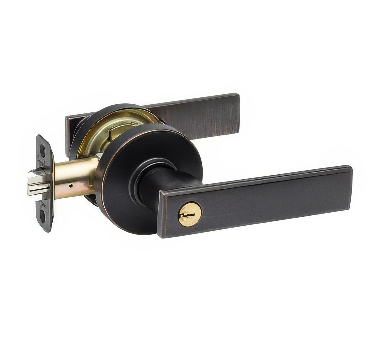 Copper Creek RL2240TB-RND tuscan bronze keyed entry door lever