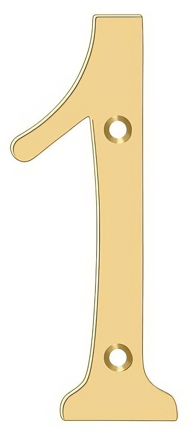 Deltana RN4-1 lifetime polished brass address number